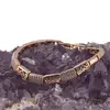 Bratara din cupru placat cu aur roz 18k, model tablite cu inimi gravate, imagine 2