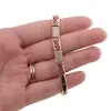 Bratara din cupru placat cu aur roz 18k, model tablite cu inimi gravate, imagine 3