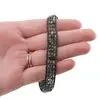 Bratara wrap pe trei randuri Smarald discuri fatetate, 4mm, imagine 4
