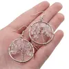Cercei cu agatatoare Cristal de stanca chips pomul vietii, 30mm, imagine 4