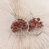 Cercei cu agatatoare Goldstone maro chips pomul vietii, 30mm, imagine 2