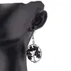 Cercei cu agatatoare Obsidian chips pomul vietii, 30mm, imagine 3