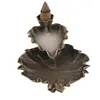 Suport ardere conuri parfumate cascada frunze si broasca - backflow, 13cm x 8,5cm, imagine 2