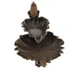 Suport ardere conuri parfumate cascada frunze si broasca - backflow, 13cm x 8,5cm, imagine 3