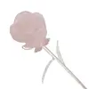 Trandafir din metal argintiu si Cuart roz, 24cm, imagine 2