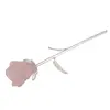 Trandafir din metal argintiu si Cuart roz, 24cm, imagine 3