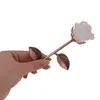 Trandafir din metal cupru si Cristal de stanca, 23cm, imagine 4
