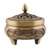 Vas din bronz pentru ardere tamaie si ierburi parfumate cu lotus, 8cm