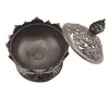 Vas pentru ardere tamaie si ierburi parfumate Lotus cu model feng-shui, alama - 7cm, imagine 4