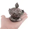 Vas pentru ardere tamaie si ierburi parfumate Lotus cu model feng-shui, alama - 7cm, imagine 5