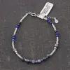 Bratara Amazonit, Safir si Lapis Lazuli sfere fatetate cu Argint 925, 2-4mm, imagine 2
