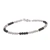 Bratara Cuart fumuriu sfere fatetate cu Argint 925, 3-4mm, imagine 2