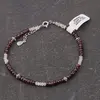 Bratara Granat si Cuart roz discuri fatetate cu Argint 925, 3-4mm, imagine 2