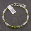 Bratara Piatra lunii si Peridot discuri fatetate cu Argint 925, 4-5mm, imagine 2