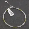 Bratara Piatra lunii si Peridot discuri fatetate si Argint 925, 3-4mm, imagine 2
