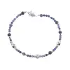 Bratara Sodalit si Safir sfere fatetate cu Argint 925, 2-4mm