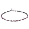 Bratara Turmalina roz discuri fatetate si Safir sfere fatetate cu Argint 925, 2-3mm, imagine 2
