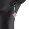 Cercei cu agatatoare Citrin romb si baza lata de Argint 925, 8mm, imagine 2