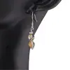 Cercei cu agatatoare Citrin sfere cu bumb gravat si Argint 925, 6mm, imagine 2