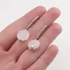 Cercei cu agatatoare Cuart roz si baza de Argint 925 cu zirconii, 11mm, imagine 3
