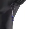 Cercei cu agatatoare Lapis Lazuli cuburi fatetate si Argint 925, 4mm, imagine 2