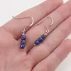 Cercei cu agatatoare Lapis Lazuli cuburi fatetate si Argint 925, 4mm, imagine 3