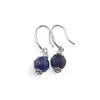 Cercei cu agatatoare Lapis Lazuli si baza lata de Argint 925, 7mm