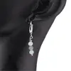 Cercei cu agatatoare Larimar si baza lata de Argint 925, 4mm, imagine 2
