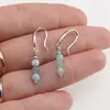 Cercei cu agatatoare Larimar si baza lata de Argint 925, 4mm, imagine 3