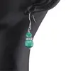 Cercei cu agatatoare Malachit sfere cu zirconii si Argint 925, 5-8mm, imagine 2
