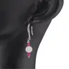 Cercei cu agatatoare Rubin si Piatra Lunii cu baza texturata de Argint 925, 3-6mm, imagine 2
