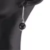 Cercei cu agatatoare Turmalina neagra si baza de Argint 925 cu zirconii, 8mm, imagine 2