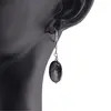 Cercei cu agatatoare Turmalina oval si Argint 925, 12mm, imagine 2