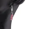 Cercei cu agatatoare Turmalina roz si baza lata de Argint 925, 5mm, imagine 2