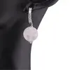 Cercei cu surub Cuart roz si baza de Argint 925 semirotunda cu zirconii, 11mm, imagine 2