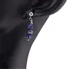 Cercei cu surub Lapis Lazuli cuburi fatetate cu Argint 925, 4mm, imagine 2