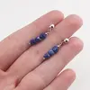 Cercei cu surub Lapis Lazuli cuburi fatetate cu Argint 925, 4mm, imagine 3