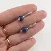 Cercei cu surub Lapis Lazuli si baza de Argint 925 semirotunda cu zirconii, 7mm, imagine 3