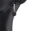 Cercei cu surub Turmalina neagra si baza de Argint 925 semirotunda cu zirconii, 8mm, imagine 2