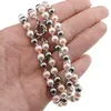 Colier Perle de Mallorca gri, bej si albe, sfere 6mm, imagine 2