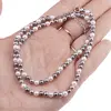 Colier Perle de Mallorca gri, violet si albe, sfere 4mm, imagine 2