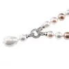 Colier Perle de Mallorca maro, crem si albe cu pandantiv, 12mm, imagine 3
