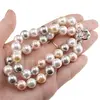 Colier Perle de Mallorca multicolor pastelat cu noduri, 10mm, imagine 3