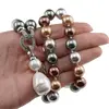 Colier Perle de Mallorca multicolore cu pandantiv, 12mm, imagine 4