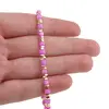 Bratara Sidef roz cuburi cu elemente aurii, 3mm, imagine 3