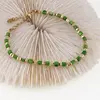 Bratara Sidef verde cuburi cu elemente aurii, 3mm, imagine 2