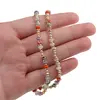 Colier mix cristale rondele cu elemente aurii, 4mm, imagine 3