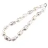 Colier Perle de Mallorca baroque roz, crem si albe, 26mm, imagine 2