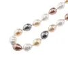 Colier Perle de Mallorca lunguiete gri, maro si albe, 13mm, imagine 3