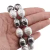 Colier Perle de Mallorca lunguiete gri si albe, 16mm, imagine 4